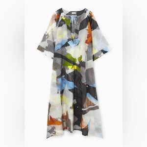 COS Abstract Print Maxi Cotton Kaftan Dress M- L